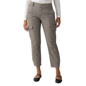 Sanctuary Houndstooth Plaid Cargo Pants Mini Check Utility Brown Size 28 NWT